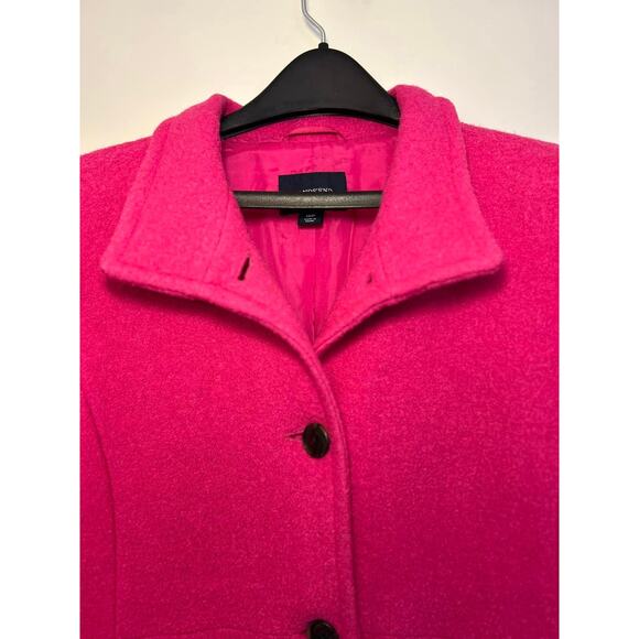 Lands' End Petite Pink Wool Lined Jacket Blazer Collared Solid Womens 10P - Picture 2 of 7